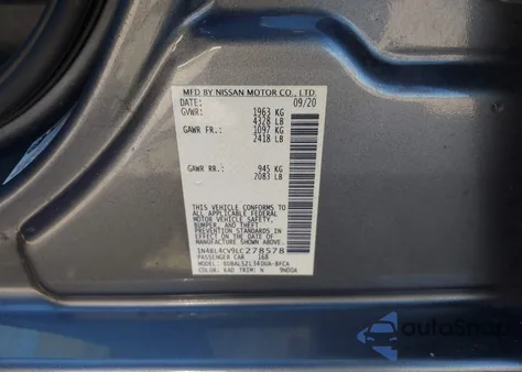 2020 Nissan Altima Sr Fwd из США, поврежденный, VIN 1N4BL4CV9LC278578